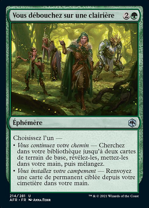 Vous débouchez sur une clairière