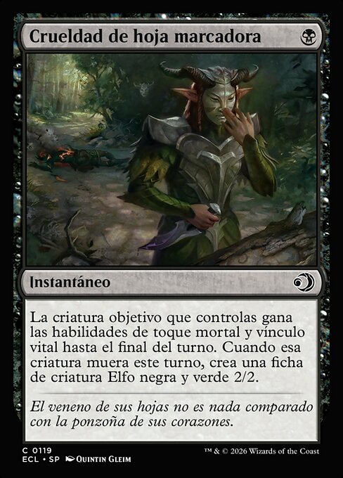 Crueldad de hoja marcadora