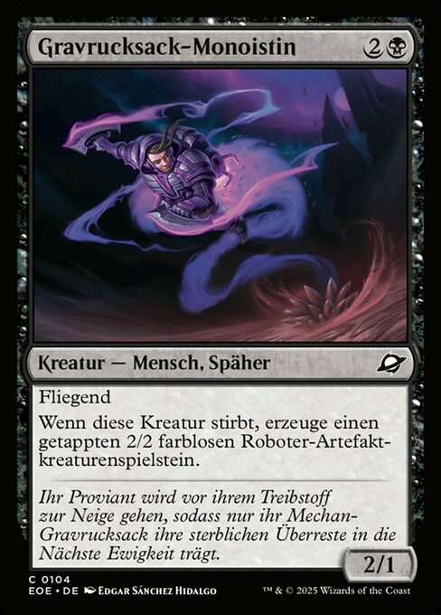 Gravrucksack-Monoistin