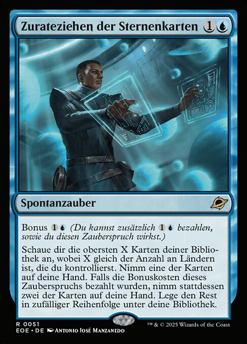 Zurateziehen der Sternenkarten