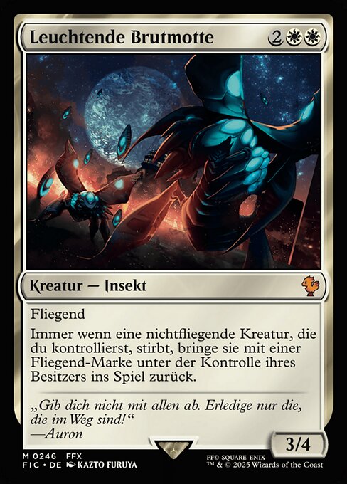 Leuchtende Brutmotte