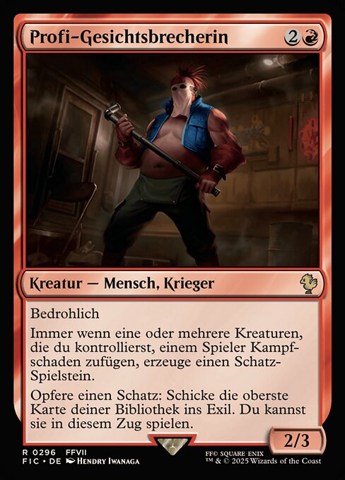 Profi-Gesichtsbrecherin