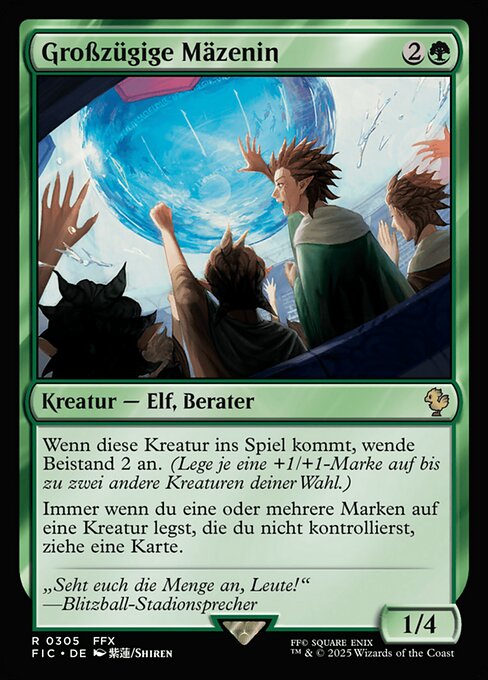 Großzügige Mäzenin