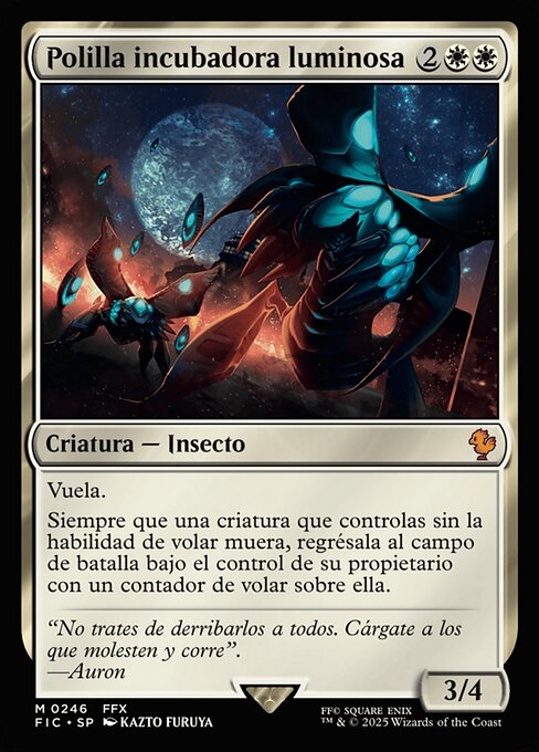 Polilla incubadora luminosa