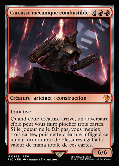 Carcasse mécanique combustible