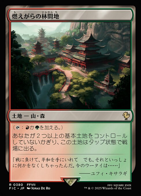 燃えがらの林間地