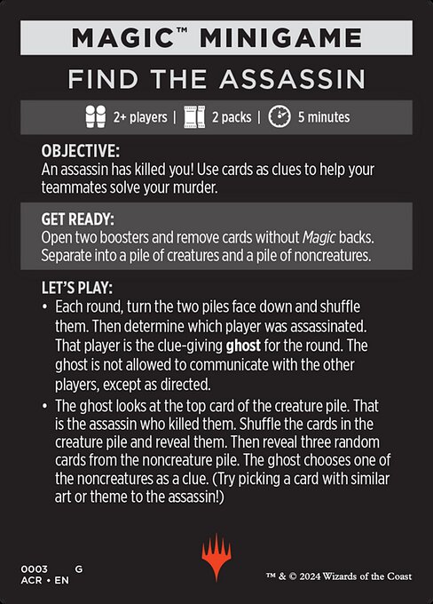 Find the Assassin // Find the Assassin (cont'd)