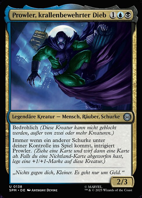 Prowler, krallenbewährter Dieb