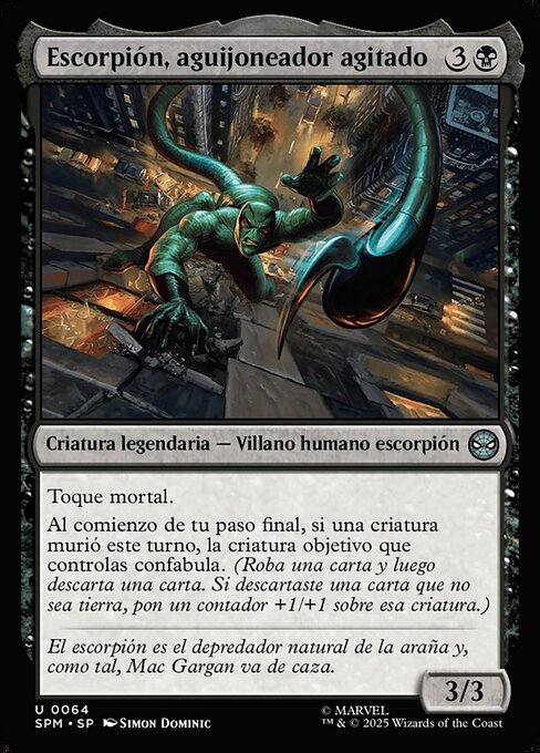 Escorpión, aguijoneador agitado