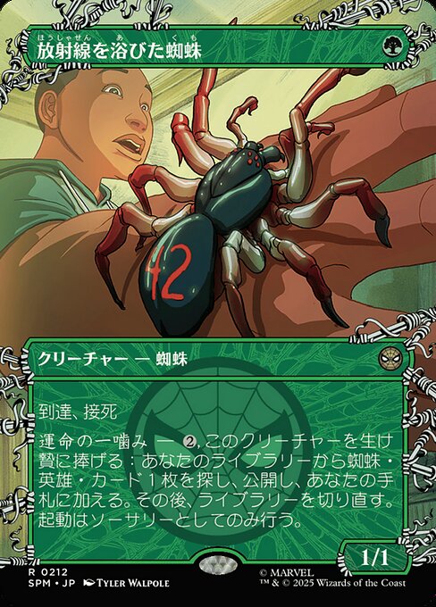 放射線を浴びた蜘蛛