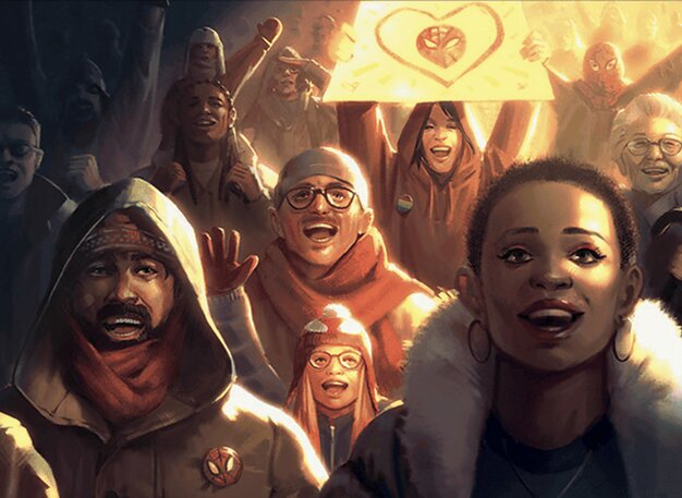 声援を送る群衆