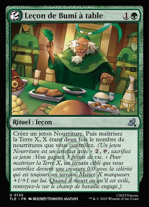 Leçon de Bumi à table