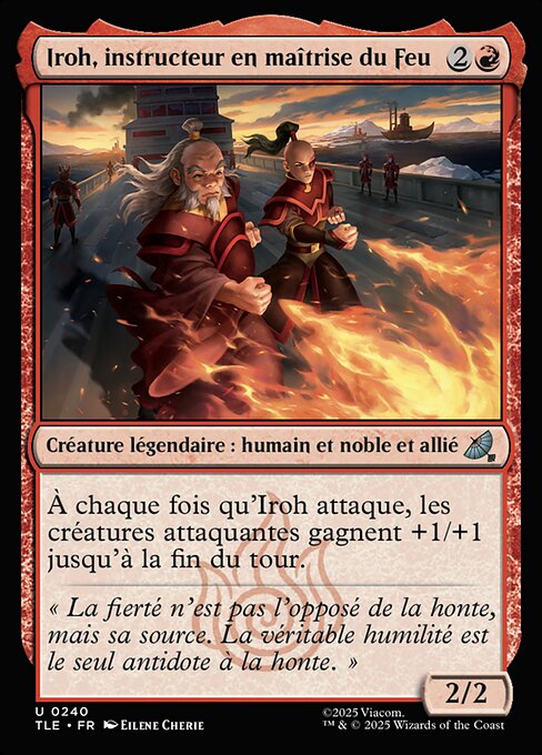 Iroh, instructeur en maîtrise du Feu