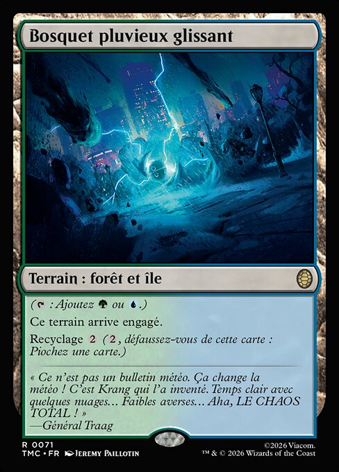 Bosquet pluvieux glissant