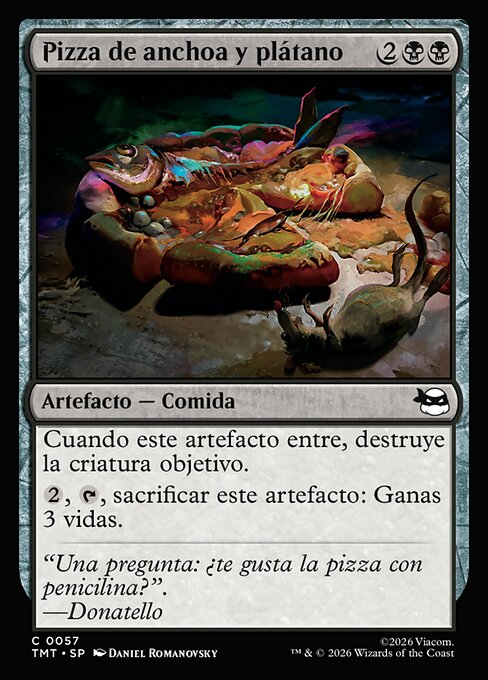 Pizza de anchoa y plátano